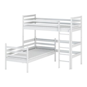 Biela poschodová detská posteľ 80x180 cm Double - Lano Meble
