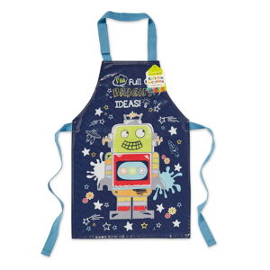 Modrá bavlnená detská zástera Cooksmart ® Robot