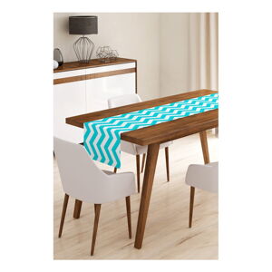 Behúň na stôl z mikrovlákna Minimalist Cushion Covers Blue Stripes, 45 x 140 cm