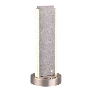 Sivá LED stolová lampa s hlasovým ovládaním/s ovládaním pomocou mobilnej aplikácie s textilným tienidlom (výška  51 cm) Cicara – CINQUE