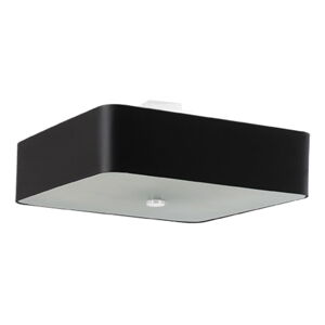 Čierne stropné svietidlo so skleneným tienidlom/s textilným tienidlom 55x55 cm Kortez – Nice Lamps