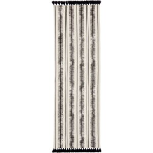 Béžovo-čierny ručne tkaný bavlnený behúň Westwing Collection Rita, 80 x 250 cm