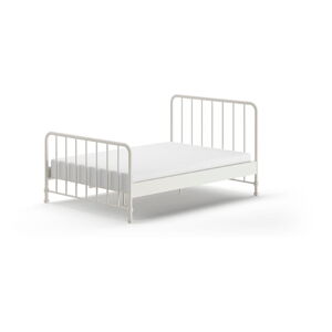 Biela kovová jednolôžková posteľ s roštom 140x200 cm BRONXX – Vipack
