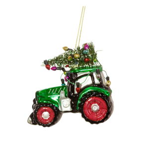Sklenená vianočná ozdoba Tractor – Sass & Belle