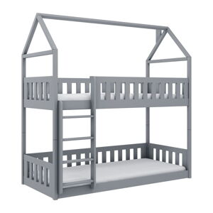 Sivá domčeková/poschodová detská posteľ 80x180 cm Pola - Lano Meble