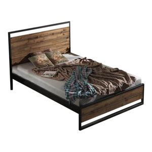 Čierna/v prírodnej farbe dvojlôžková posteľ s roštom 140x200 cm Ariane – Kalune Design