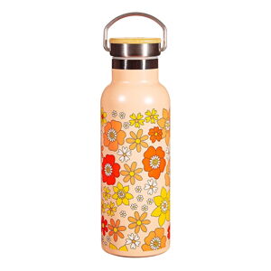 Oranžová nerezová detská fľaša 500 ml 70s Floral - Sass & Belle