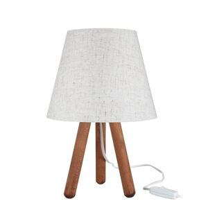 Stolná lampa s textilným tienidlom v bielo-prírodnej farbe (výška 33,5 cm) - Squid Lighting