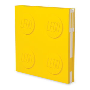 Žltý štvorcový zápisník s gélovým perom LEGO®, 15,9 x 15,9 cm