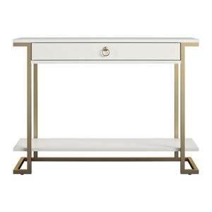 Konzolový stolík v bielo-zlatej farbe CosmoLiving by Cosmopolitan Camila, 106 x 76 cm
