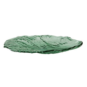 Zelený sklenený servírovací tanier Bahne & CO, 28 x 18 cm