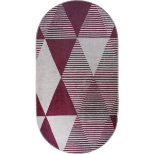 Vínovočervený umývateľný koberec 120x180 cm Oval – Vitaus