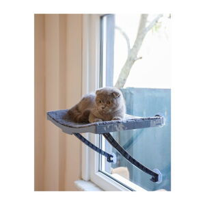 Sivý pelech na okno pre mačky 47x32 cm - Lydia&Co