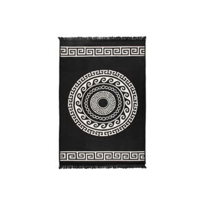 Béžovo-čierny obojstranný koberec Mandala, 120 × 180 cm