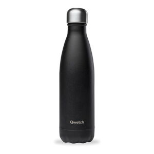 Čierna cestovná nerezová fľaša 500 ml Matt - Qwetch