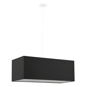 Čierne závesné svietidlo so skleneným tienidlom/s textilným tienidlom Gryfin Bis – Nice Lamps