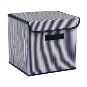 Modrý látkový úložný box s vekom 30x30x30 cm – Mioli Decor