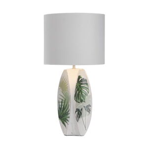 Biela/zelená stolová lampa s textilným tienidlom (výška  59 cm) Palma – Candellux Lighting