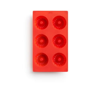 Červená silikónová forma na mini bábovky Lékué