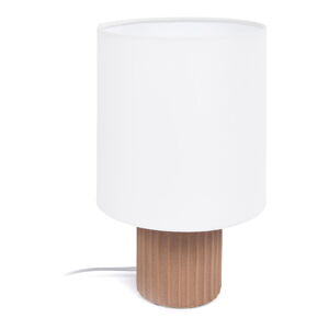 Stolná lampa s textilným tienidlom v bielo-prírodnej farbe (výška 28 cm) Eshe - Kave Home
