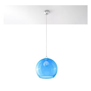 Modré závesné svietidlo so skleneným tienidlom ø 30 cm Bilbao – Nice Lamps