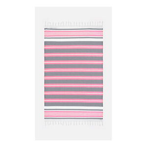 Ružovo-sivá osuška s prímesou bavlny Kate Louise Cotton Collection Line Pink Grey, 100 × 180 cm