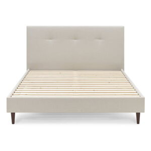 Béžová čalúnená dvojlôžková posteľ s roštom 160x200 cm Tory - Bobochic Paris