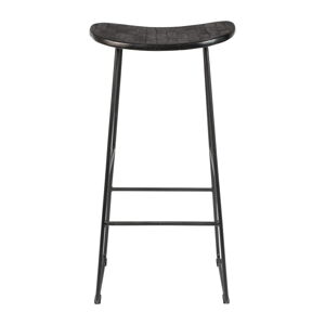 Čierna barová stolička z teakového dreva 80 cm Tangle – White Label