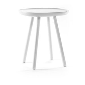 Biely odkladací stolík z masívu EMKO Naïve, ø 45 cm