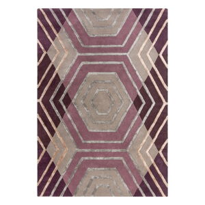 Fialový vlnený koberec Flair Rugs Harlow, 160 x 230 cm