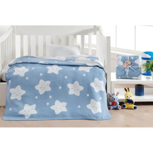 Modrá detská deka 120x100 cm Star - Minimalist Cushion Covers
