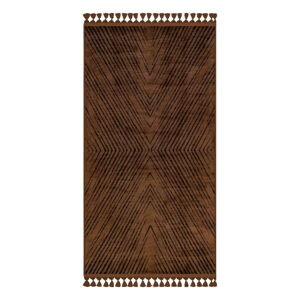 Hnedý umývateľný koberec behúň 300x80 cm - Vitaus