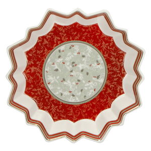 Porcelánový servírovací tanier s vianočným motívom Brandani Vassoio Stella Connubio, ⌀ 22 cm