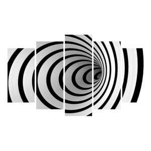 Viacdielny čierno-biely obraz 3D Art Illusion, 102 × 60 cm