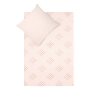 Ružové obliečky na jednolôžko z bavlneného perkálu Westwing Collection Fia, 135 x 200 cm