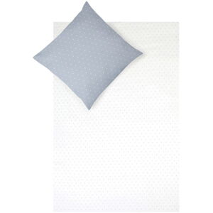 Bielo-modré flanelové obliečky na dvojlôžko Fovere Betty, 200 x 200 cm