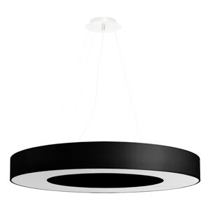 Čierne závesné svietidlo s textilným tienidlom ø 70 cm Galata Slim – Nice Lamps