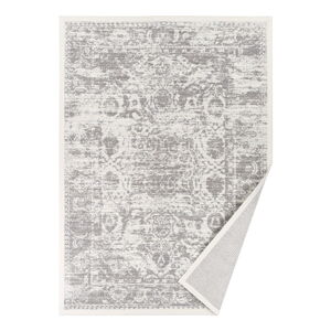 Biely vzorovaný obojstranný koberec Narma Palmse, 70 × 140 cm