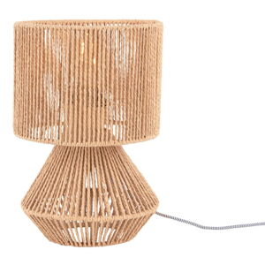 Stolová lampa v zlatej farbe s tienidlom z papierového výpletu (výška 30 cm) Forma – Leitmotiv