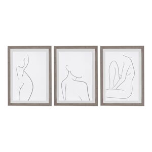 Súprava 3 nástenných obrazov v ráme Surdic Body Studies, 35 x 45 cm