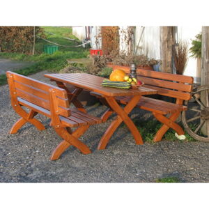 Záhradný jedálenský stôl z borovicového dreva 160x70 cm Strong - Rojaplast