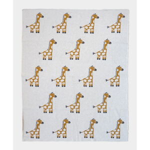 Béžová bavlnená detská deka 100x80 cm Giraffe - Rocket Baby