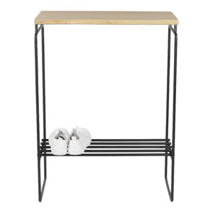 Čierny/v prírodnej farbe konzolový stolík s doskou z dubového dreva 29x57 cm Clint – Spinder Design