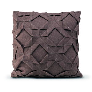 Hnedá vlnená obliečka na vankúš HF Living Felt Origami, 50 × 50 cm