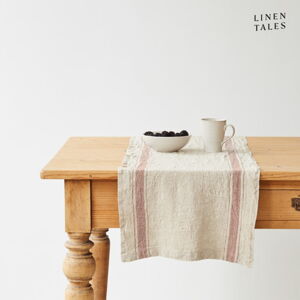 Ľanový behúň na stôl 40x200 cm Beige Stripe Vintage – Linen Tales
