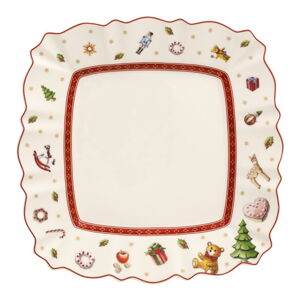 Biely porcelánový servírovací tanier s vianočným motívom Villeroy & Boch, 22,5 x 22,5 cm