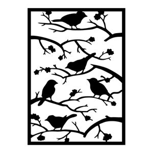 Kovová nástenná dekorácia 47x66 cm Branch & Birds – Wallity