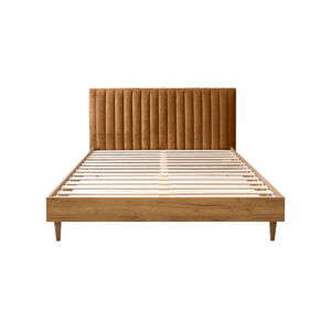 V medenej farbe/v prírodnej farbe dvojlôžková posteľ s roštom 180x200 cm Oceane – Bobochic Paris