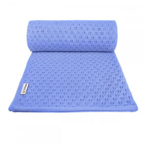 Modrá pletená detská deka s podielom bavlny T-TOMI Summer, 80 x 100 cm