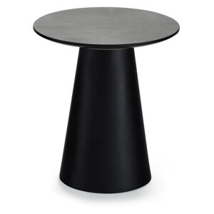 Čierny/tmavosivý konferenčný stolík s doskou v dekore mramoru ø 45 cm Tango – Furnhouse